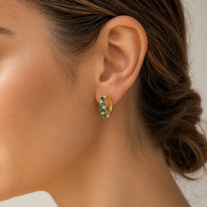 Gemstone Glow Huggie Hoops