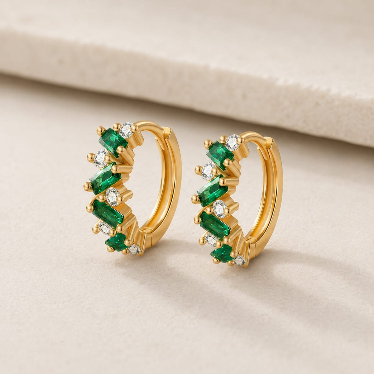 Gemstone Glow Huggie Hoops