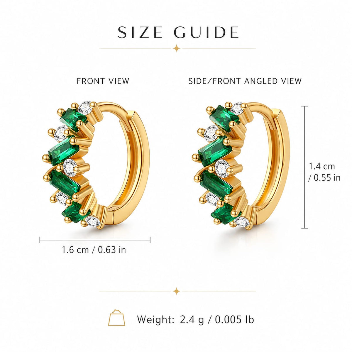 Gemstone Glow Huggie Hoops